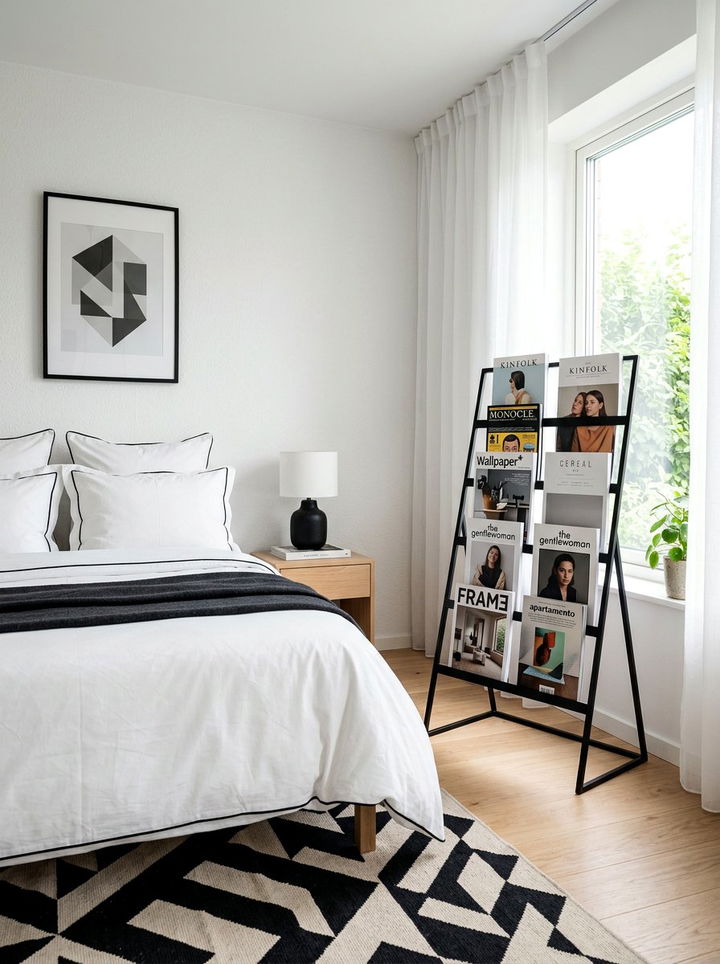 Minimalist Black Magazine Stand - 30 bedroom magazine racks