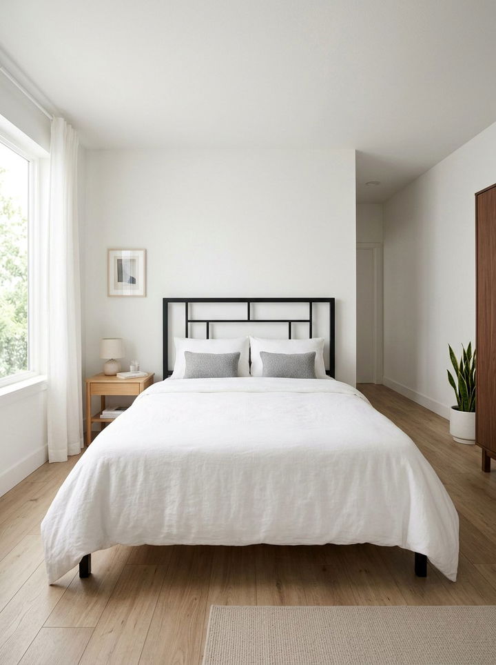 Minimalist Black Metal Headboard - 30 bedroom metal headboards