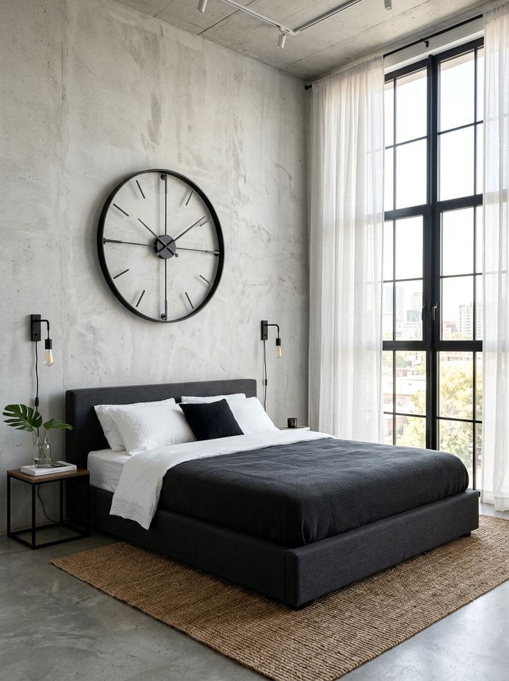 Minimalist Black Metal Wall Clock - 30 bedroom wall clocks