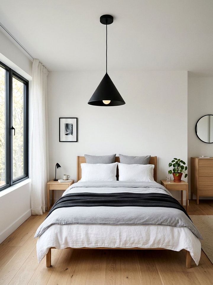 Minimalist Black Pendant - 30 bedroom pendant lights