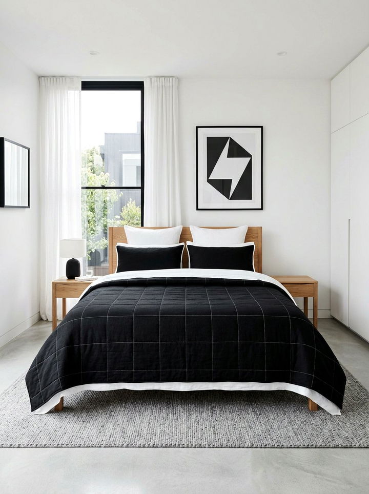 Minimalist Black Quilt - 30 bedroom quilts