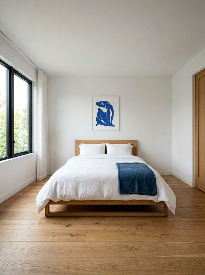 Minimalist Blue Bedroom - 30 scandinavian blue bedroom ideas