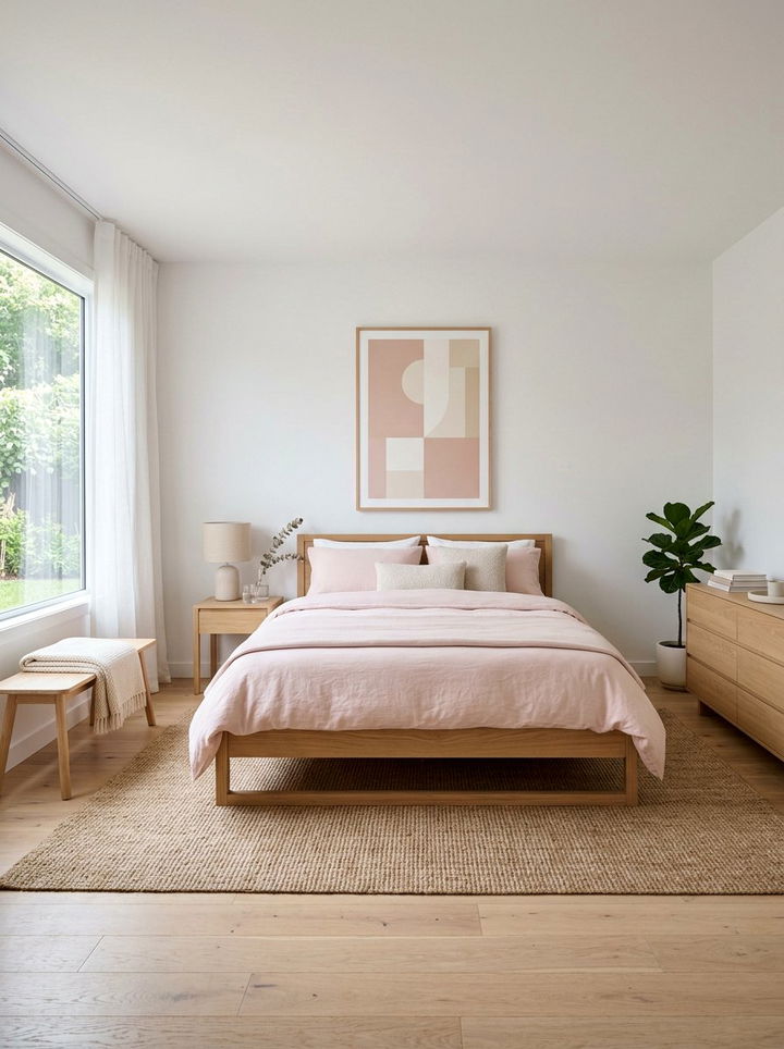 Minimalist Blush Bedroom - 30 blush bedroom ideas