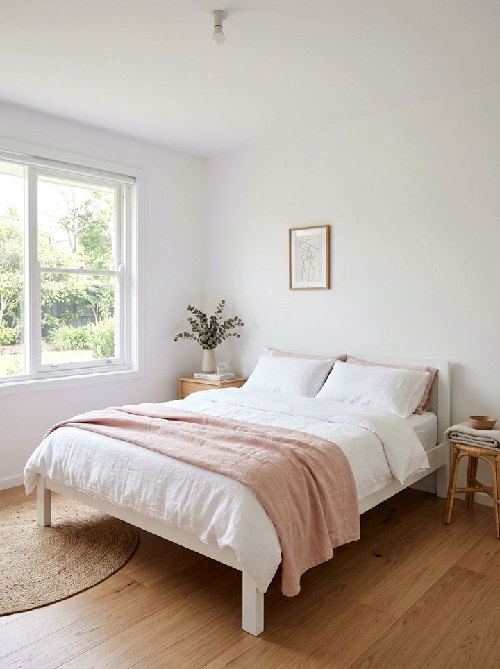 Minimalist Blush Pink Bedroom - 30 blush and white bedroom ideas