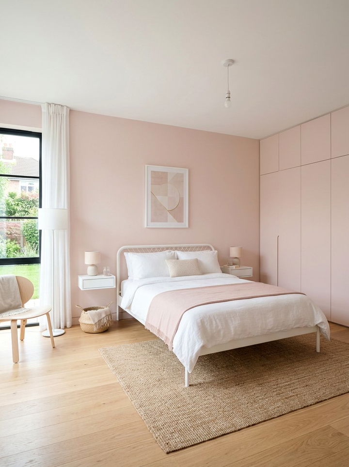 Minimalist Blush Pink Bedroom - 30 blush pink bedroom ideas