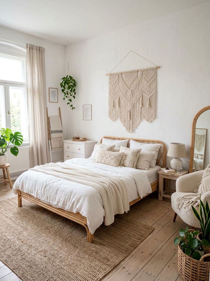 Minimalist Boho White Bedroom - 30 minimalist white bedroom ideas