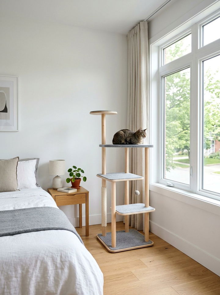 Minimalist Cat Tree - 30 cat bedroom ideas