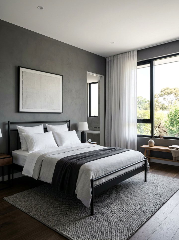 Minimalist Charcoal Master Bedroom - 30 charcoal accent wall bedroom