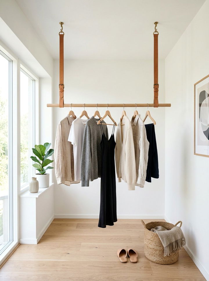 Minimalist Clothing Rack - 30 DIY bedroom ideas