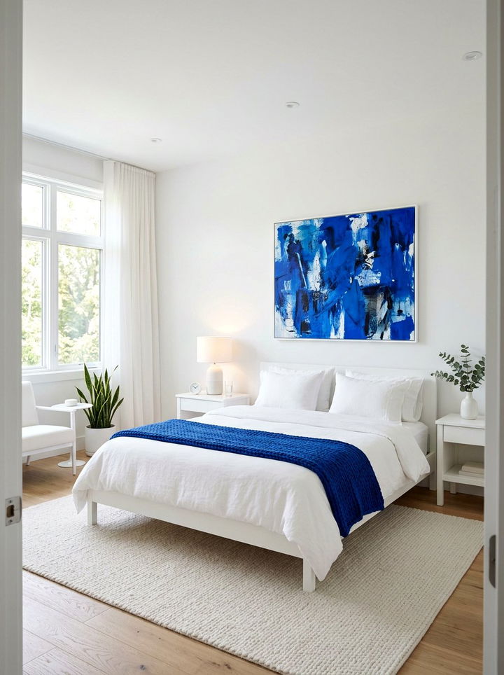 Minimalist Cobalt Blue Bedroom - 30 cobalt blue bedroom ideas
