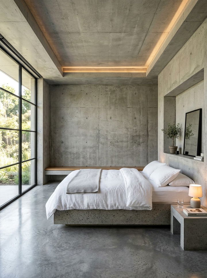 Minimalist Concrete Bedroom - 30 architect bedroom ideas