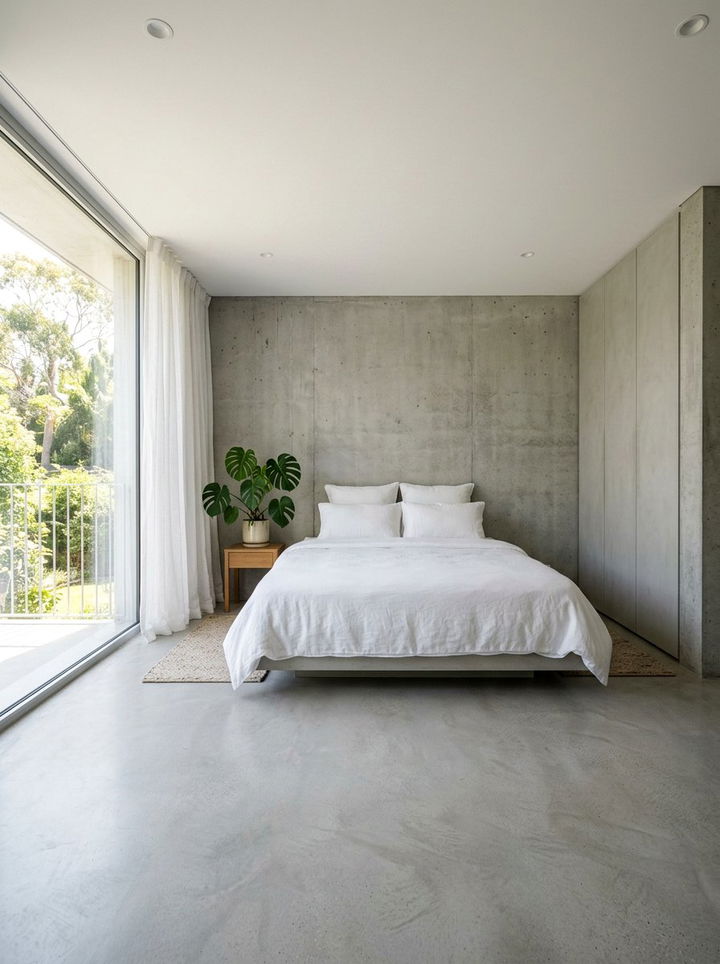 Minimalist Concrete Floor Bedroom - 30 bedroom concrete floors