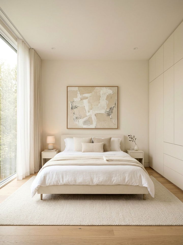 Minimalist Cream Bedroom - 30 warm cream bedroom ideas