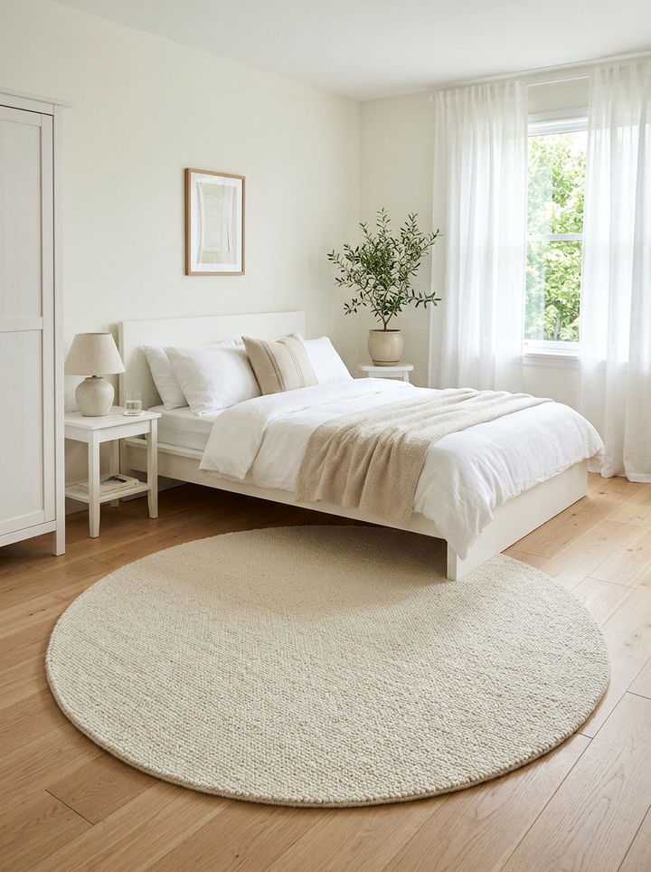 Minimalist Cream Round Rug - 30 bedroom round rugs