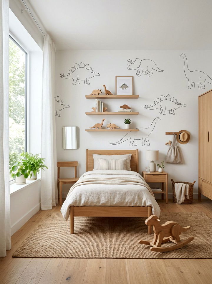 Minimalist Dinosaur Decor - 30 dinosaur bedroom ideas