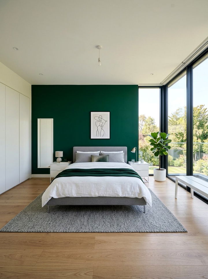 Minimalist Emerald Green Bedroom - 30 emerald bedroom decor ideas