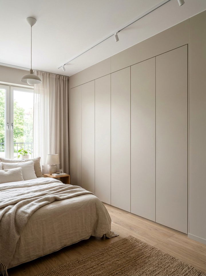 Minimalist Flat Panel Wardrobe - 30 bedroom built-in storage ideas
