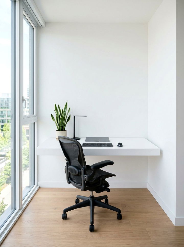 Minimalist Floating Desk - 30 bedroom floating desks