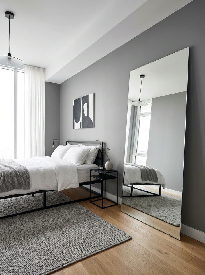 Minimalist Frameless Floor Mirror - 30 bedroom full length mirrors