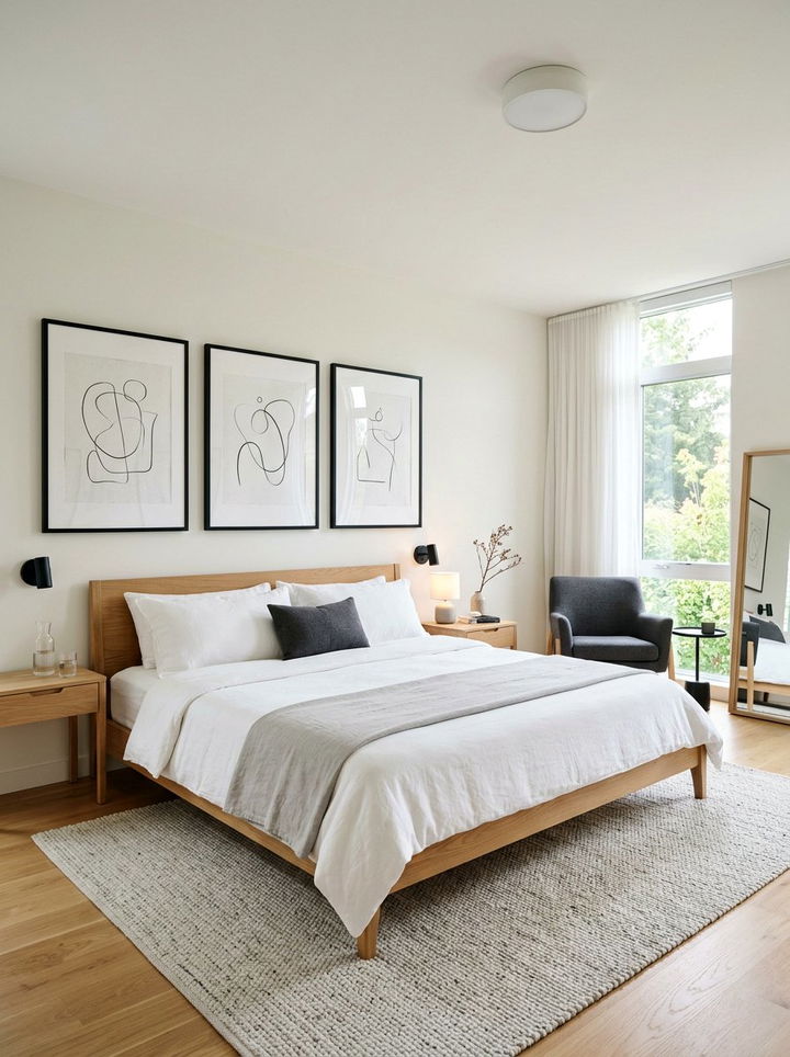 Minimalist Gallery Wall - 30 bedroom refresh ideas