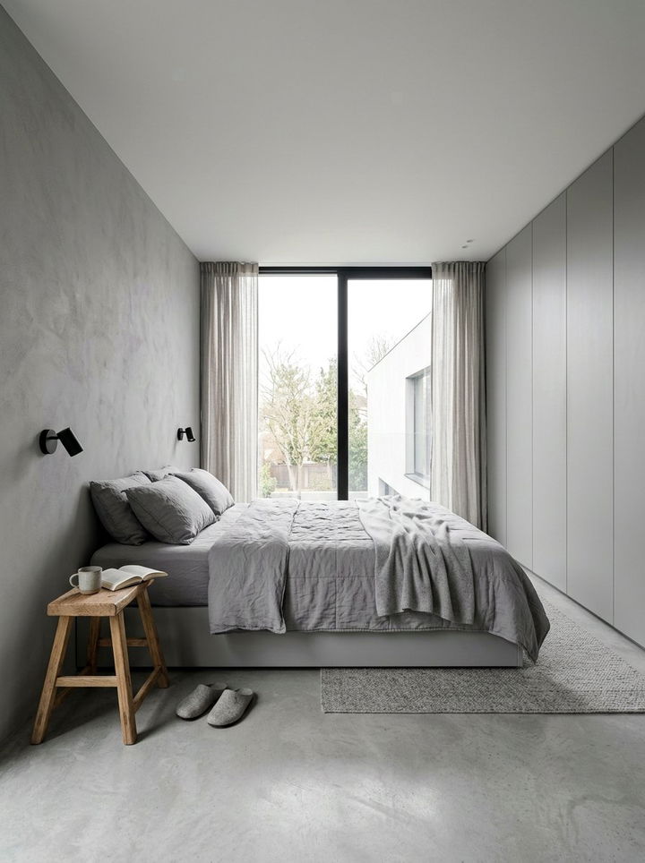 Minimalist Gray Bedroom - 30 cool gray bedroom ideas
