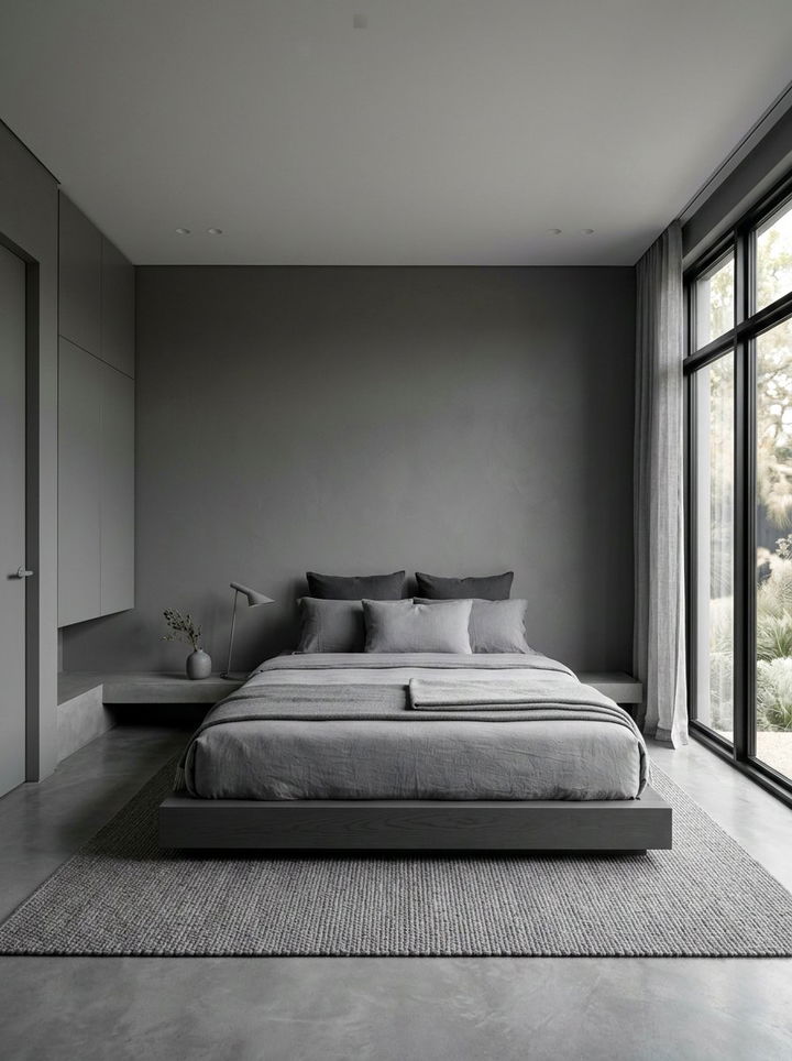 Minimalist Gray Bedroom - 30 bedroom gray walls