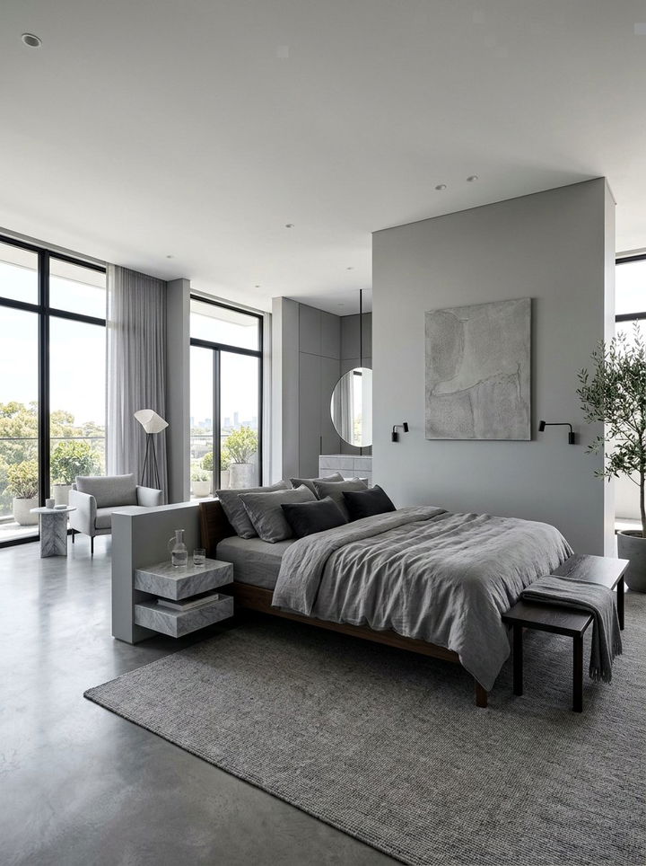 Minimalist Gray Master Bedroom - 30 minimalist gray bedroom ideas