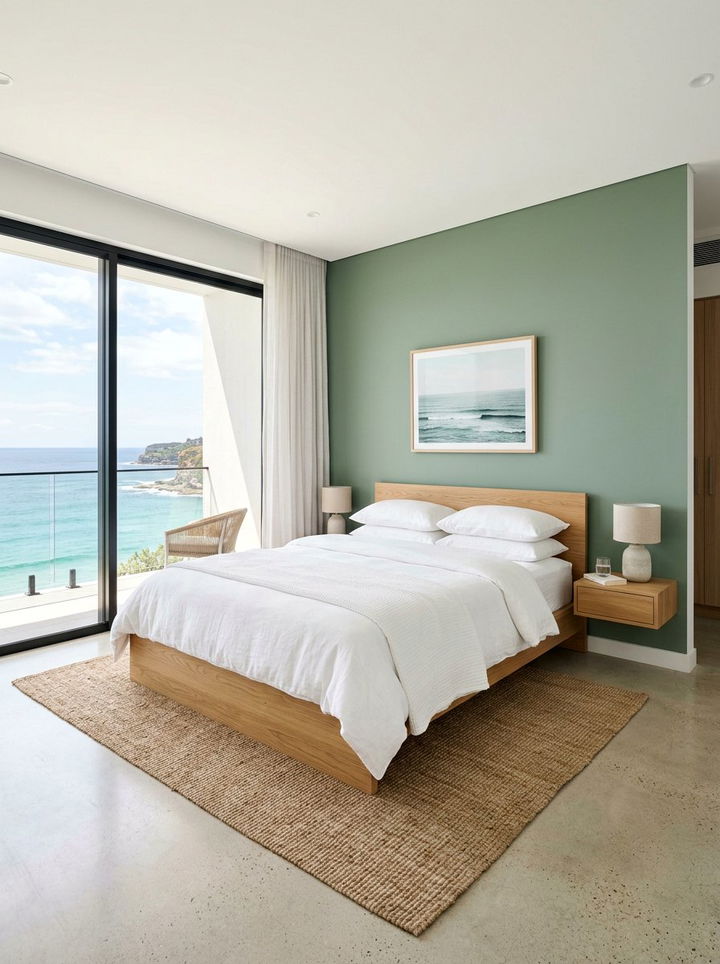 Minimalist Green Coastal Bedroom - 30 coastal green bedroom ideas