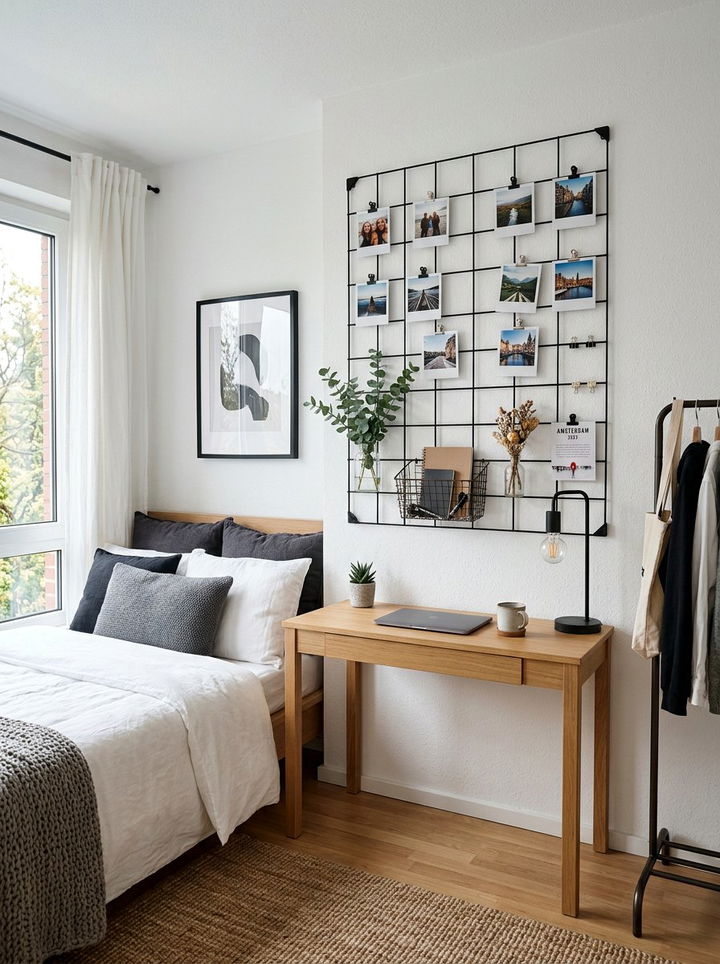 Minimalist Grid Wall - 30 bedroom bulletin boards