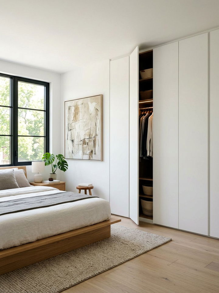 Minimalist Handleless Wardrobe - 30 bedroom built-in wardrobes