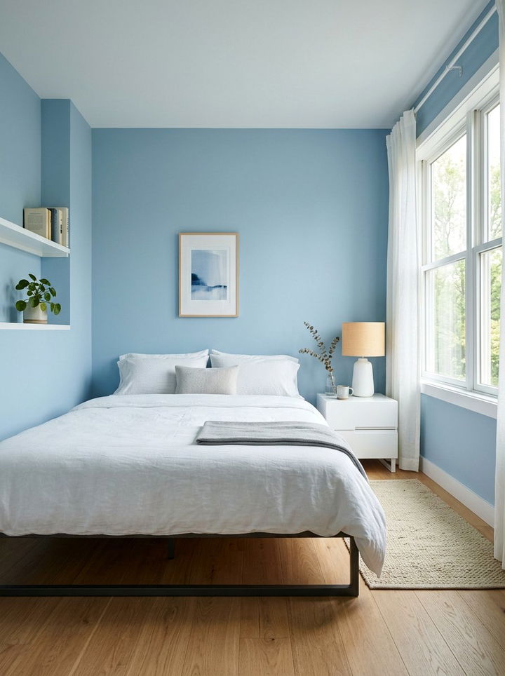 Minimalist Ice Blue Bedroom - 30 ice blue bedroom ideas