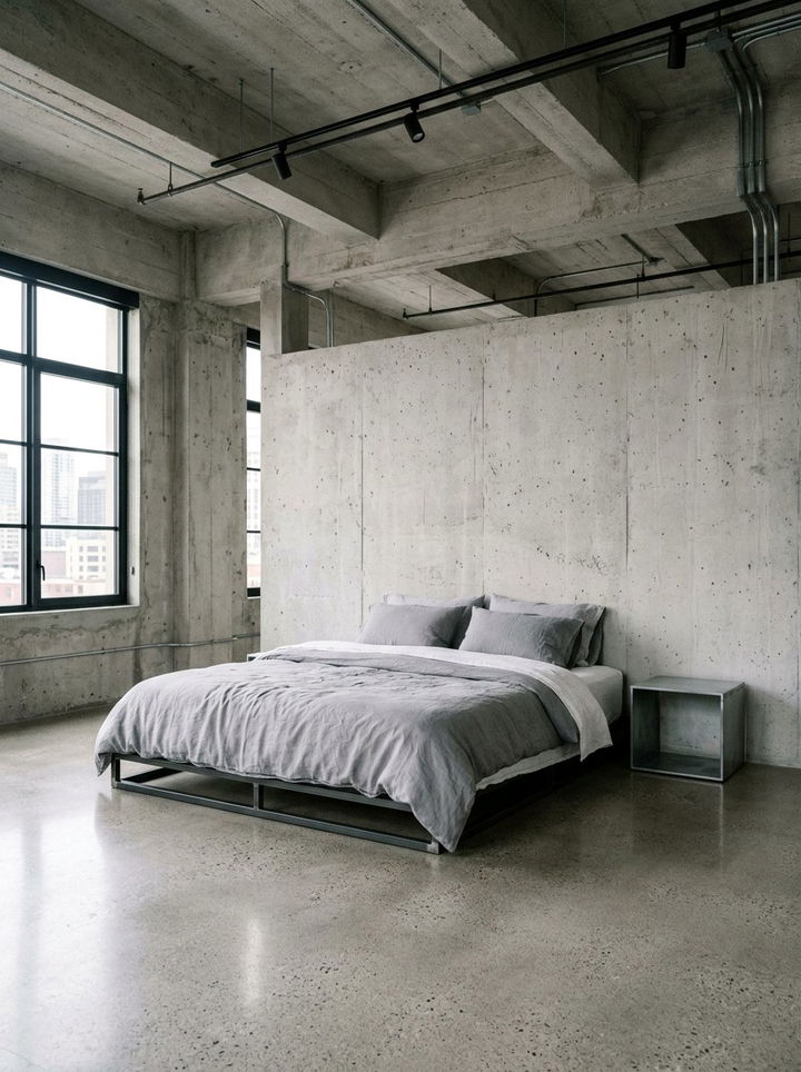 Minimalist Industrial Bedroom - 30 converted warehouse bedroom ideas