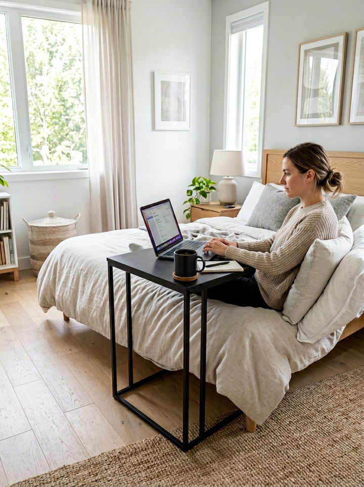 Minimalist Laptop Table - 30 bedroom workstation designs