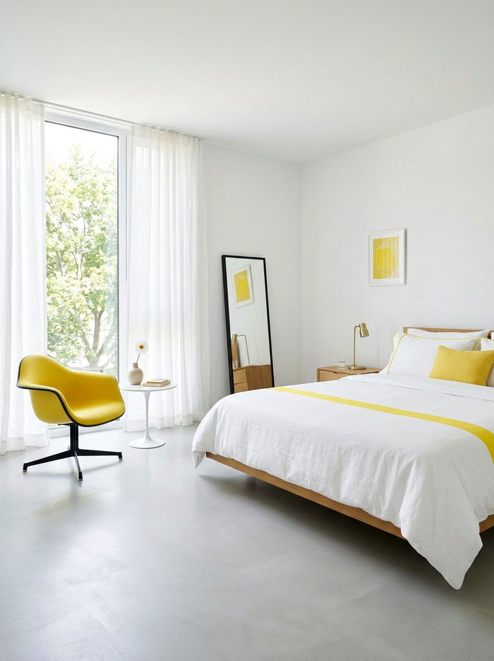 Minimalist Lemon Yellow Bedroom - 30 lemon yellow bedroom ideas