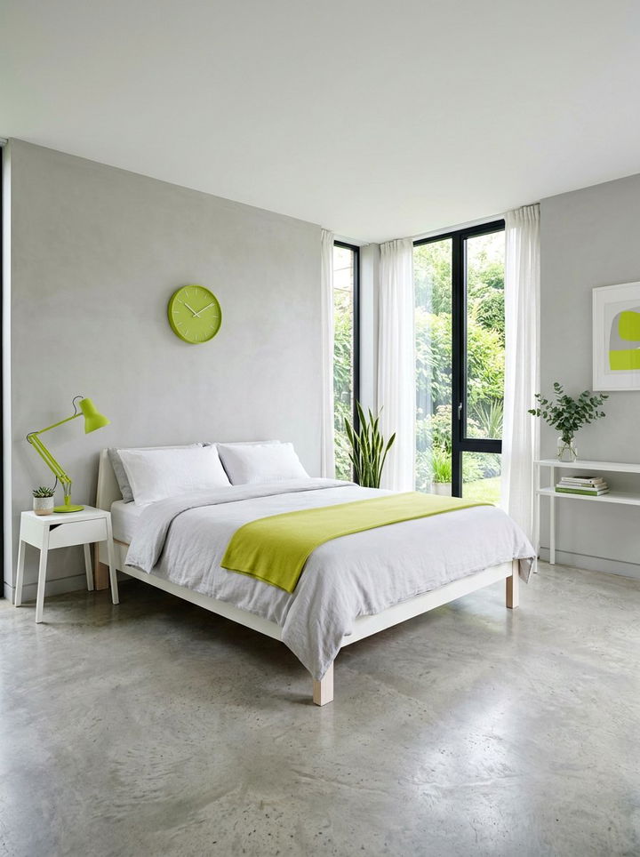 Minimalist Lime Green Accents - 30 lime green bedroom ideas