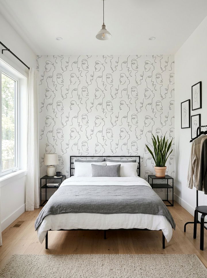 Minimalist Line Art Wallpaper - 30 bedroom wallpapers