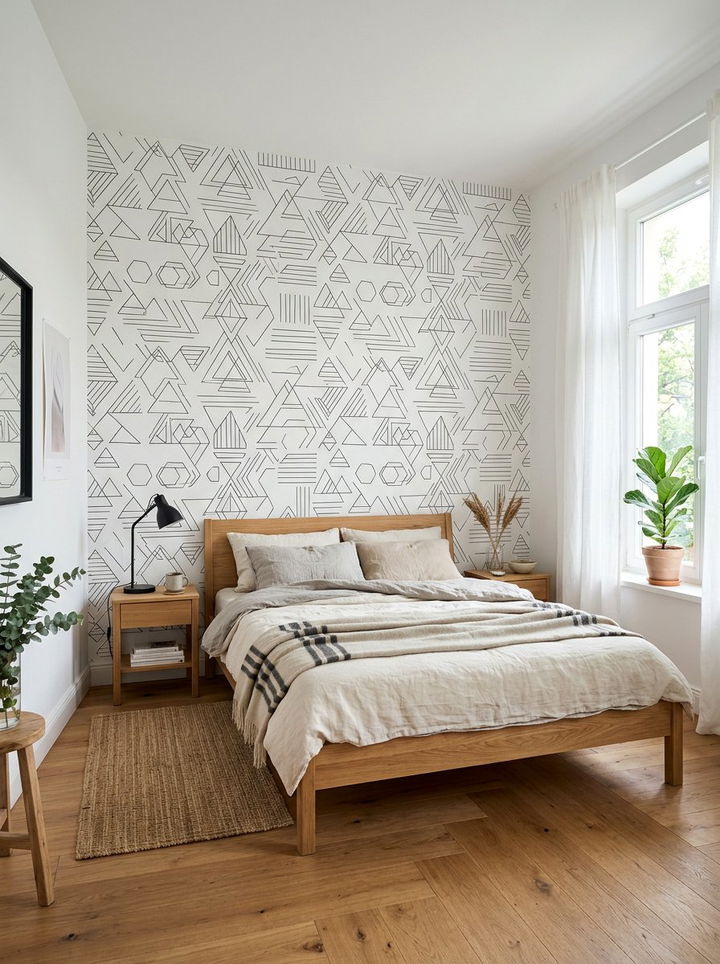 Minimalist Line Art Wallpaper Bedroom - 30 bedroom geometric wallpapers