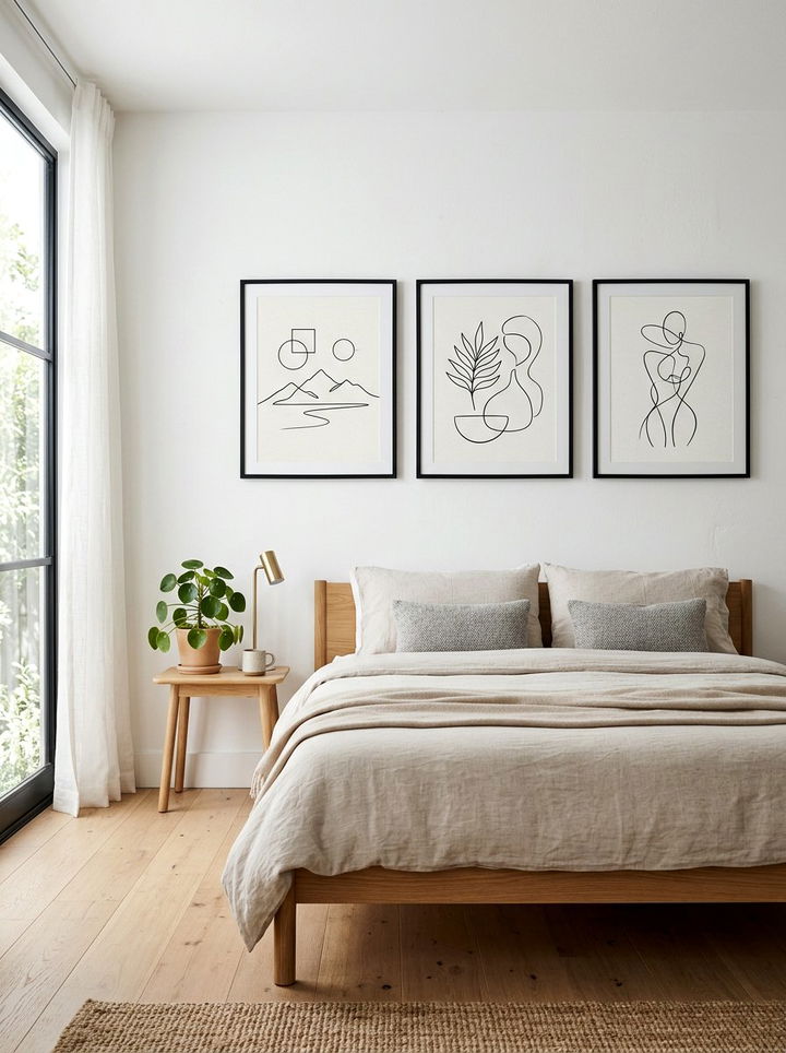 Minimalist Line Art - 30 bedroom soft settings
