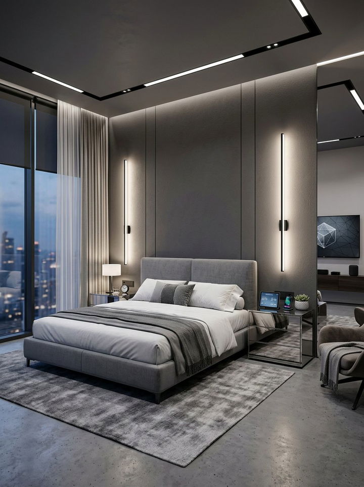 Minimalist Linear Led Sconces - 30 bedroom sconce ideas