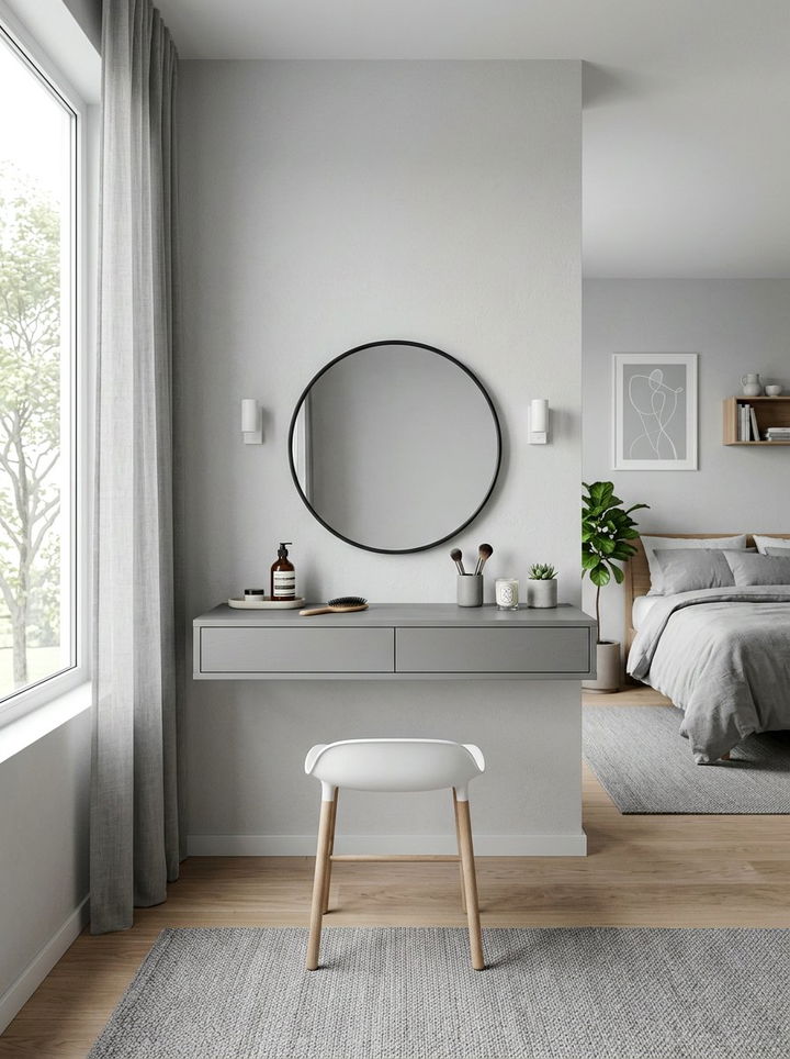 Minimalist Makeup Desk With Stool - 30 bedroom makeup vanities