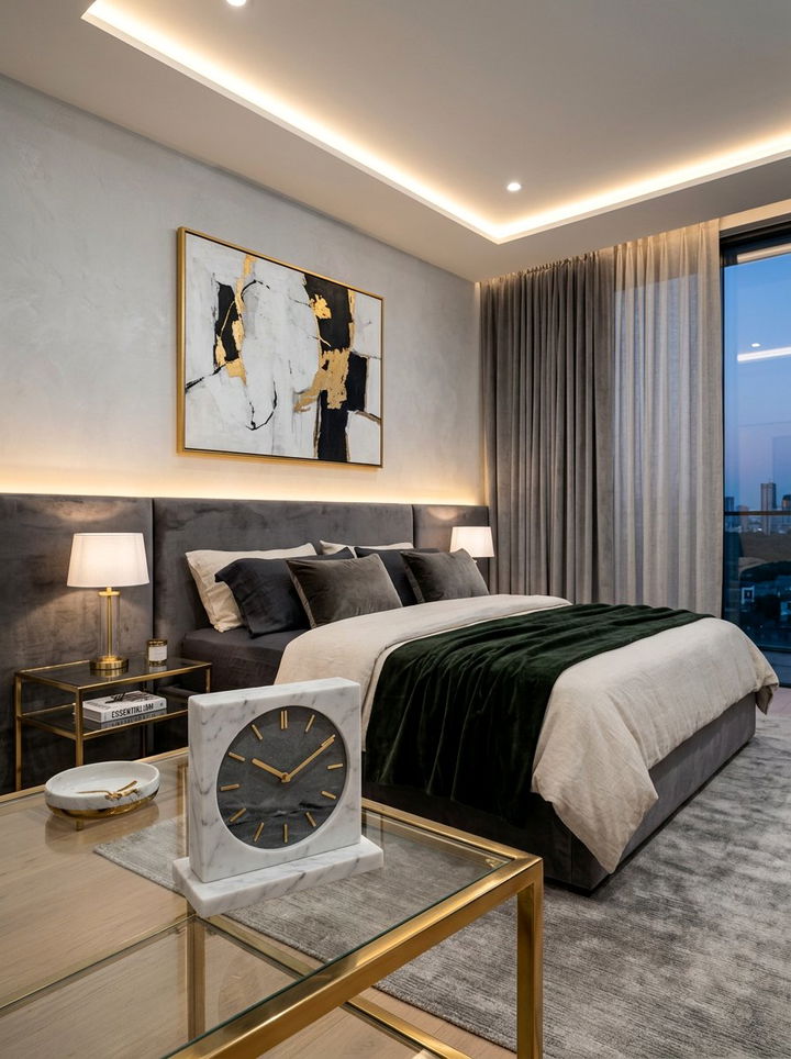 Minimalist Marble Table Clock - 30 bedroom clock ideas