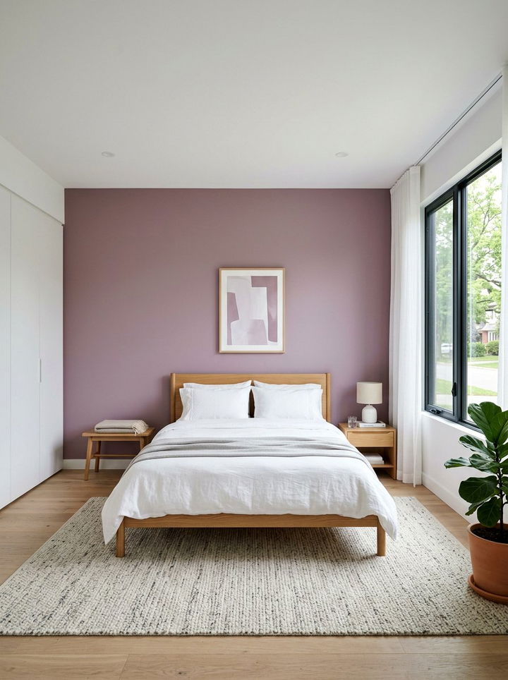 Minimalist Mauve Bedroom - 30 mauve bedroom ideas