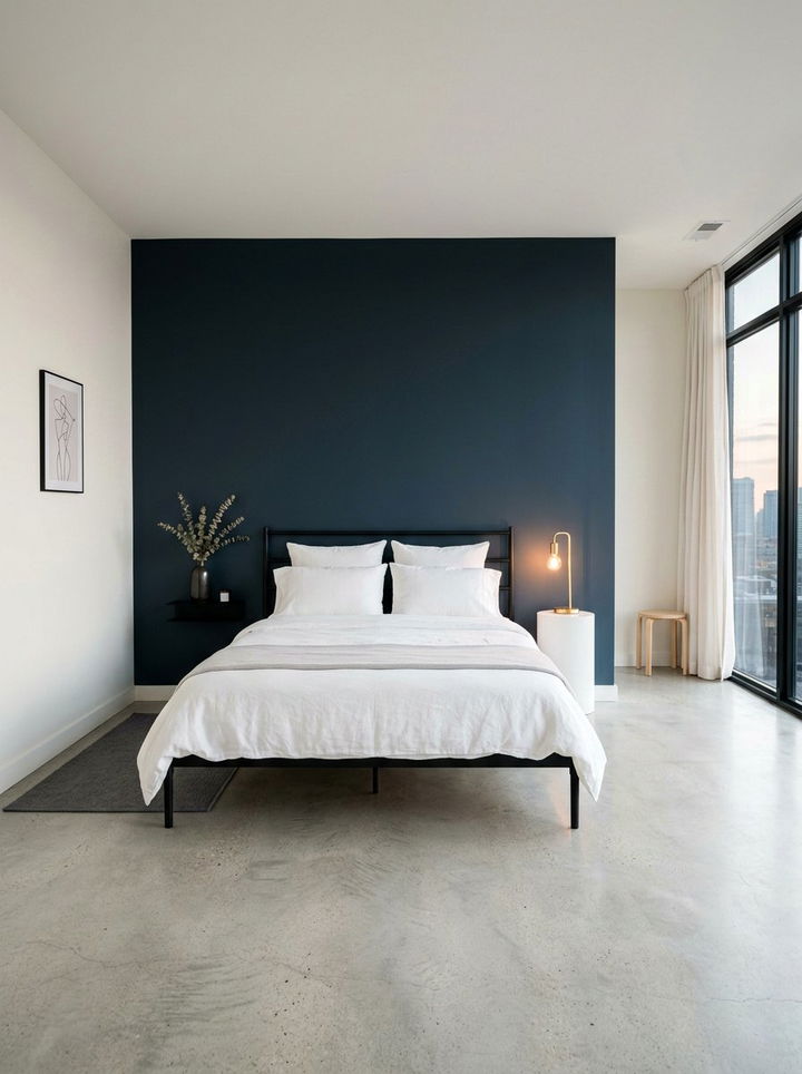 Minimalist Midnight Blue Bedroom - 30 midnight blue bedroom ideas