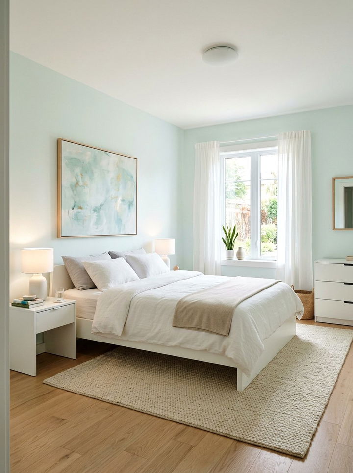 Minimalist Mint Aqua Bedroom - 30 aqua bedroom ideas