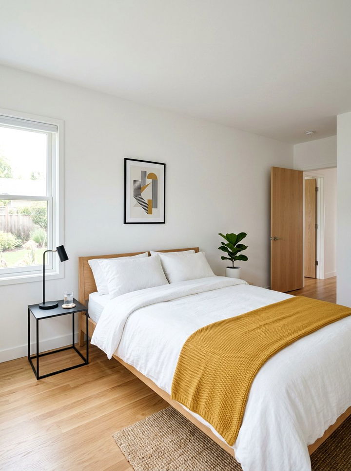 Minimalist Mustard Bedroom - 30 mustard bedroom ideas