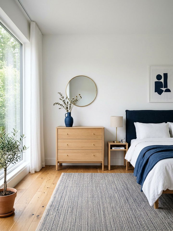Minimalist Navy Bedroom Decor - 30 scandinavian navy bedroom ideas