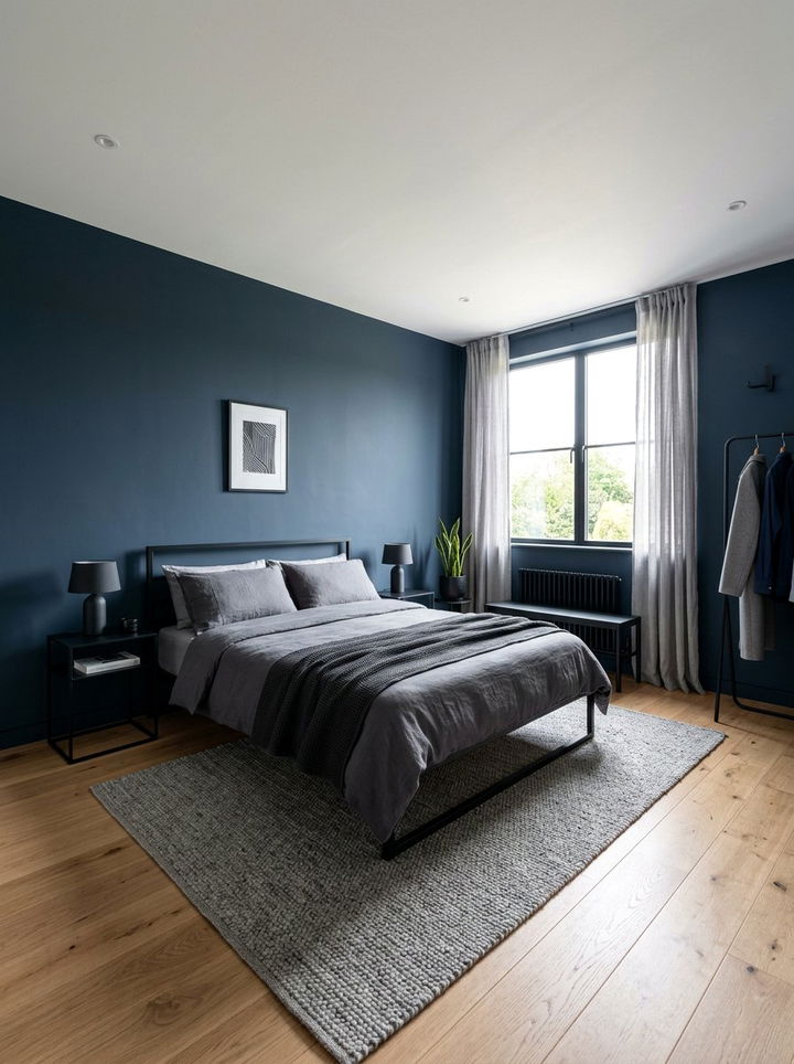 Minimalist Navy Bedroom - 30 navy bedroom ideas