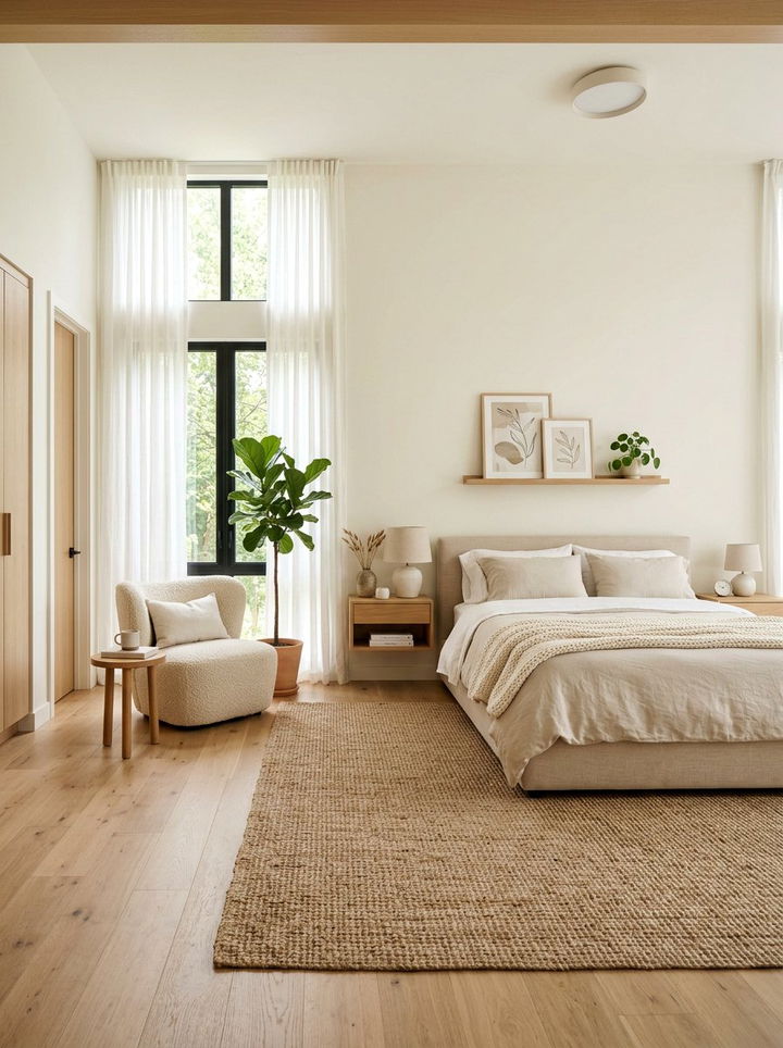 Minimalist Neutral Bedroom - 30 model home bedroom ideas