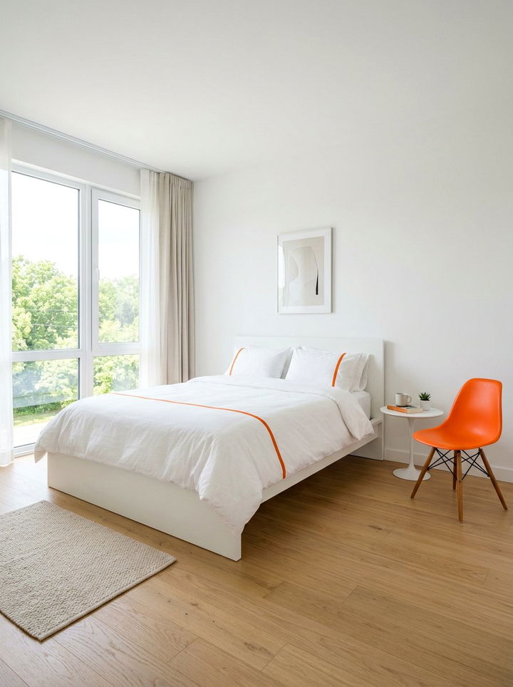 Minimalist Orange Bedroom - 30 orange bedroom decor ideas