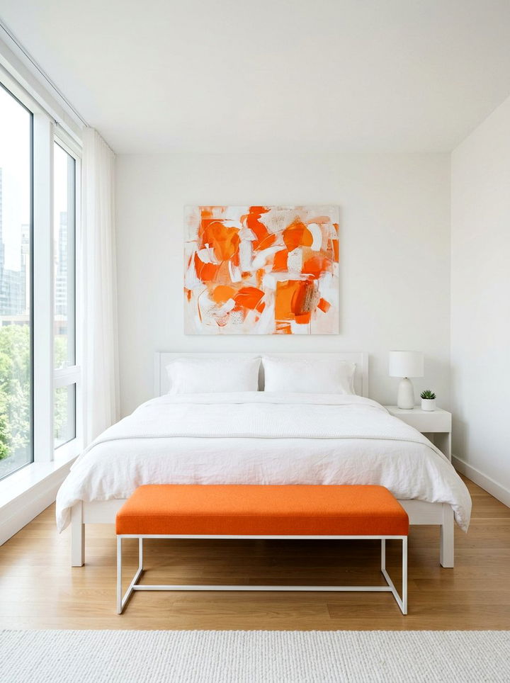 Minimalist Orange Bedroom - 30 bright orange bedroom ideas